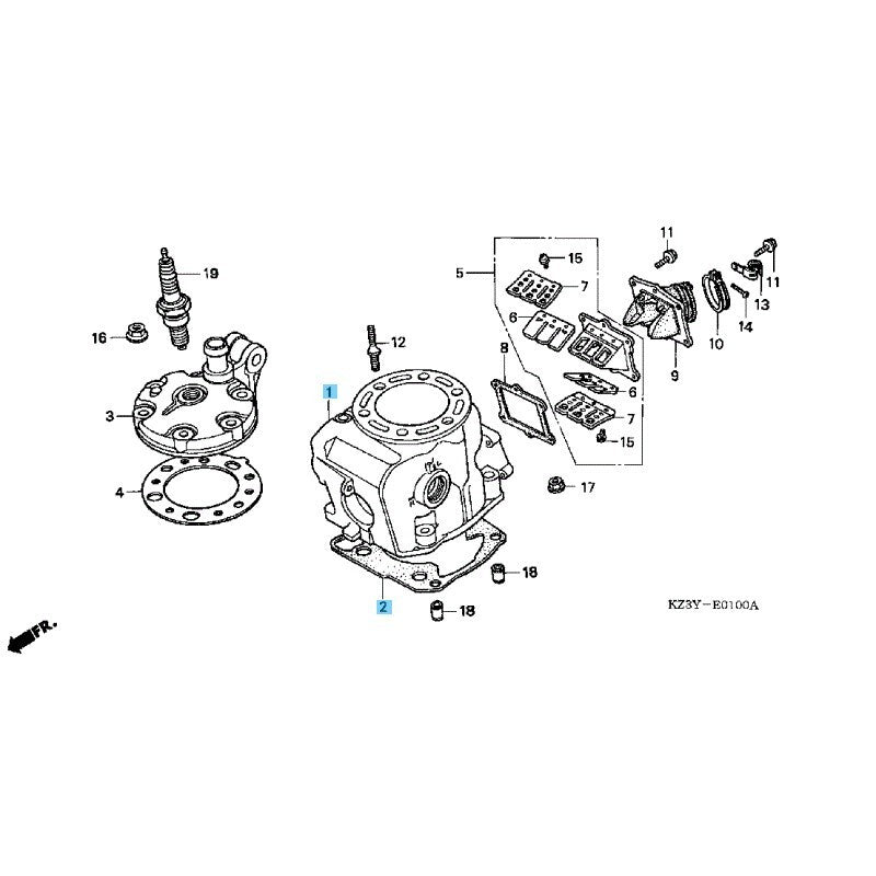 HONDA CR250R 2001 Genuine Engine Cylinder A & Gasket Set OEM