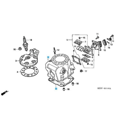 HONDA CR250R 2001 Genuine Engine Cylinder A & Gasket Set OEM