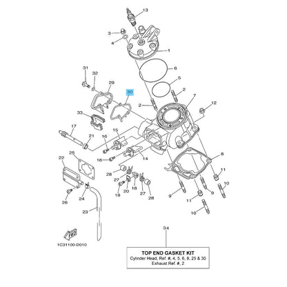 YAMAHA YZ125 2005-2021 Genuine Cylinder Housing No.2 Gasket 1C3-11993-00-00 OEM