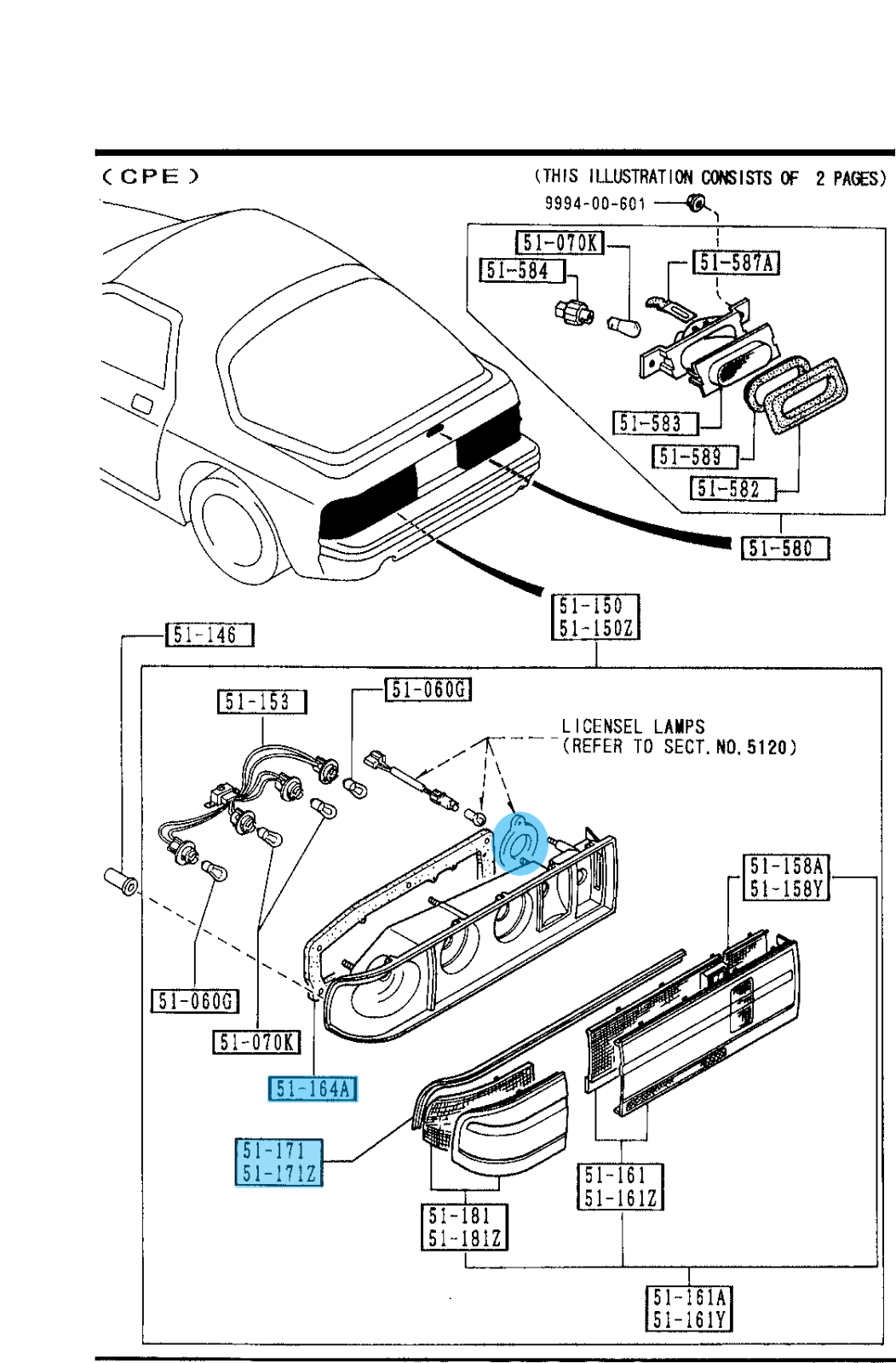 MAZDA RX-7 FC3S 89-91 Genuine Tail Lamp Gasket & Weatherstrip Seal RH LH Set OEM