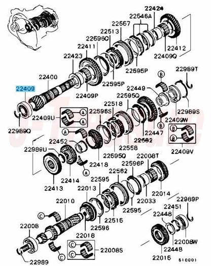 MITSUBISHI ECLIPSE D52A 00-12 Genuine M/T Output Shaft Bearing MD747707 OEM