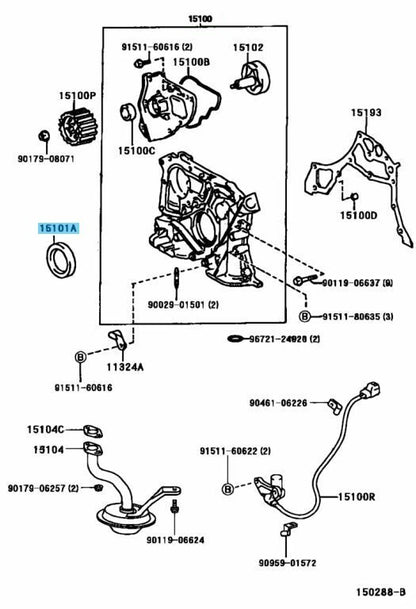 TOYOTA ALTEZZA SXE10 Genuine 3SGE Water Pump Timing Belt Tensioner Oil Seal Set