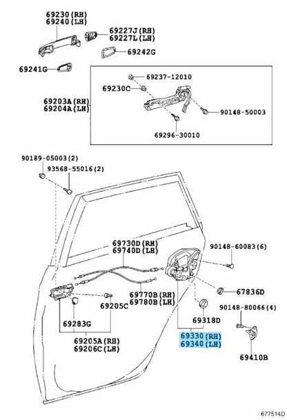 TOYOTA LEXUS Genuine Door Lock Actuator Assy Rear W/Motor Right & Left Set OEM