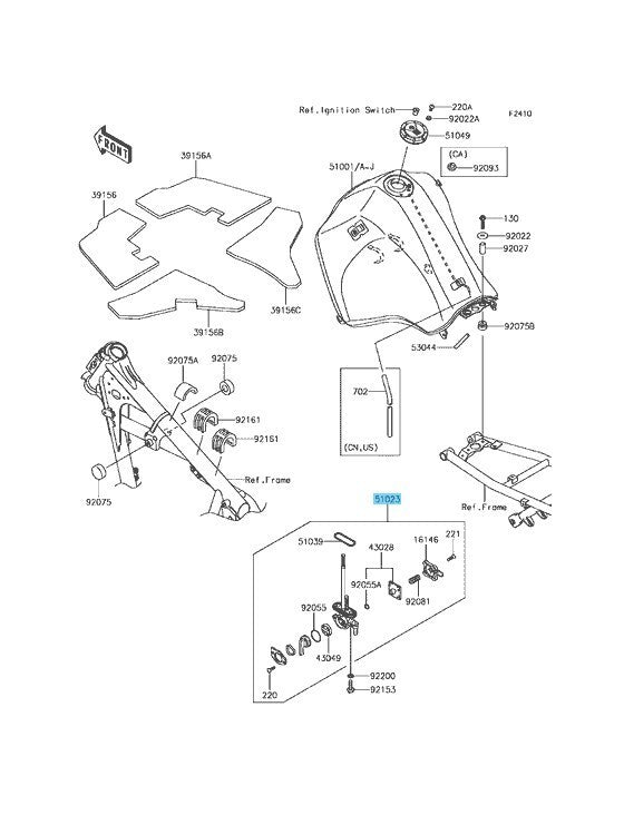 KAWASAKI KLR650 1987-2018 Genuine Fuel Tap Assy 51023-0715 OEM