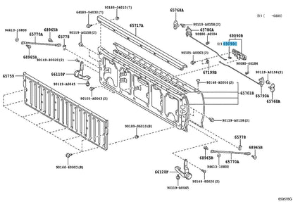 TOYOTA TACOMA GRN245 1995-2008 Genuine Tail Gate Handle Snap 69759-20110 OEM