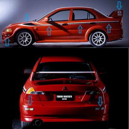 MITSUBISHI LANCER EVO 6 Genuine Tommi Makinen Edition Decal 8 pieces Set OEM