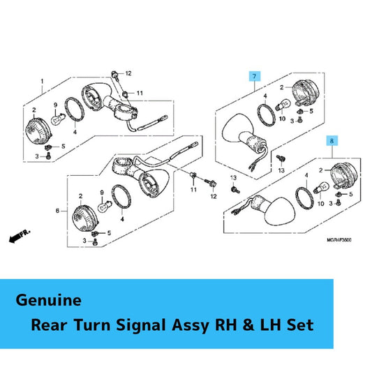 HONDA VT750RS SHADOW RS '10-13 Genuine Rear Turn Signal RH & LH Set OEM