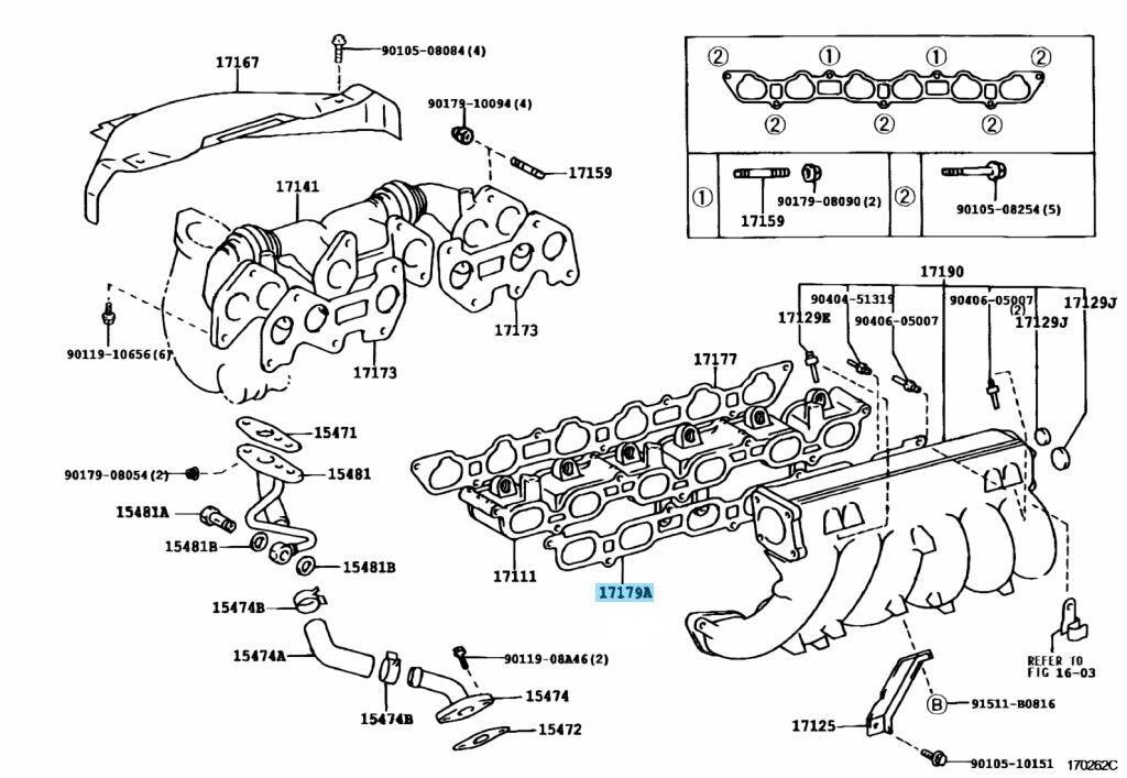 TOYOTA 1JZ-GTE 1JZGTE Genuine Intake Manifold Collector Gasket 17179-88400 OEM