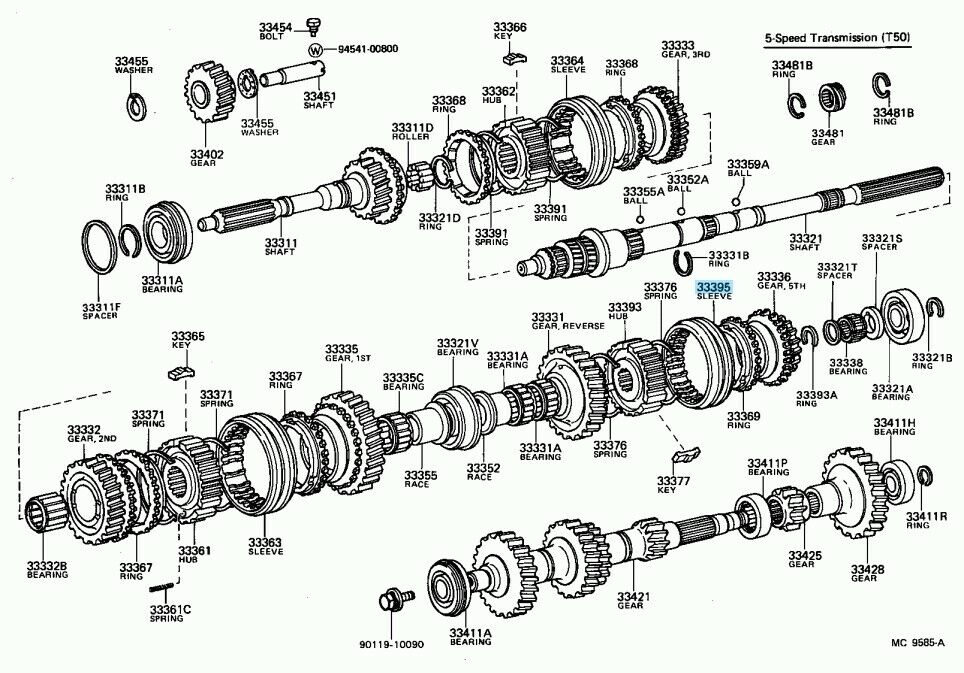 TOYOTA LEVIN TRUENO AE86 Genuine T50 5F Transmission Hub Sleeve 5-Reverse OEM