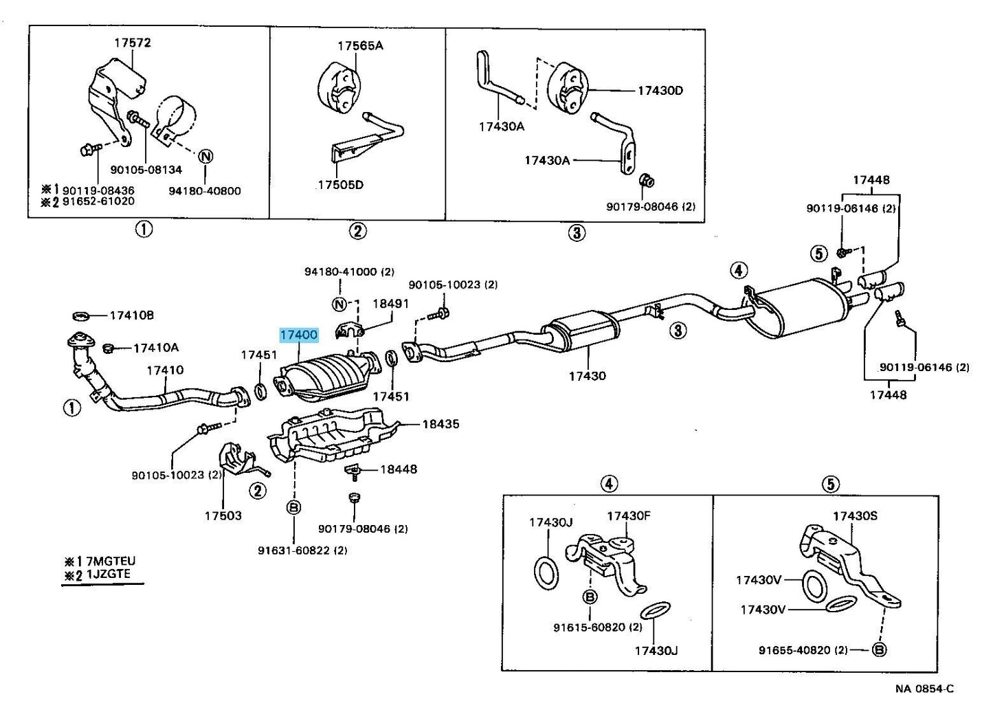 TOYOTA SUPRA JZA70 GA70 88-93 Genuine W/Catalyst Converter Assy 18450-70020 OEM