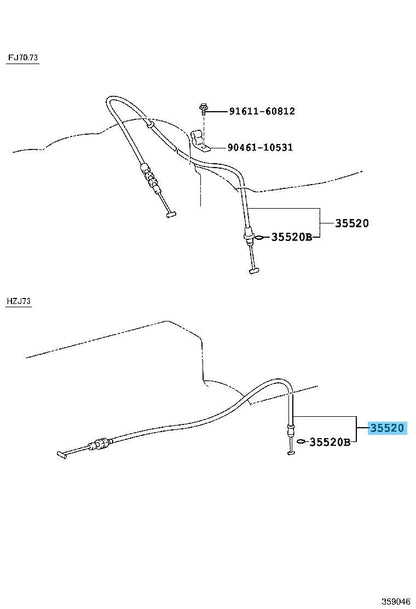 TOYOTA LAND CRUISER HZJ73 Genuine Throttle Accelerator Cable 35520-60060 OEM