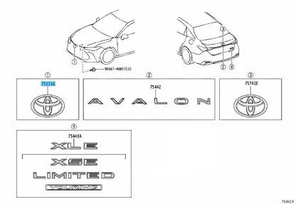 TOYOTA CAMRY AXVA70 18-21 Genuine Front Radiator Grill Emblem 53141-33130 OEM