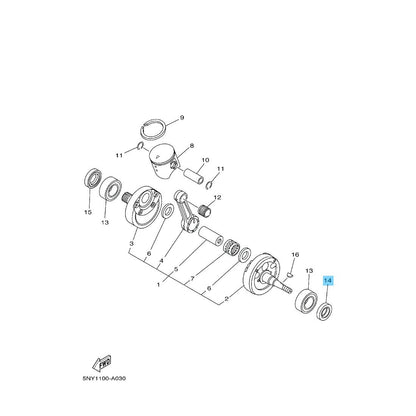 YAMAHA YZ125 '01-25 YZ125X '20-25 Genuine Crankshaft Oil Seal(LH) 93102-20485-00