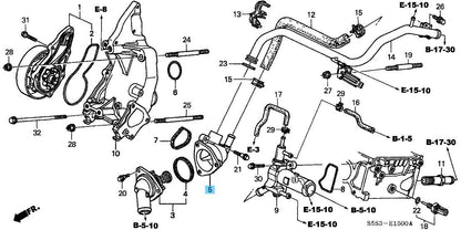 HONDA CR-V RD# 2002-2006 Genuine Thermostat Housing Comp 19320-PNA-003 OEM