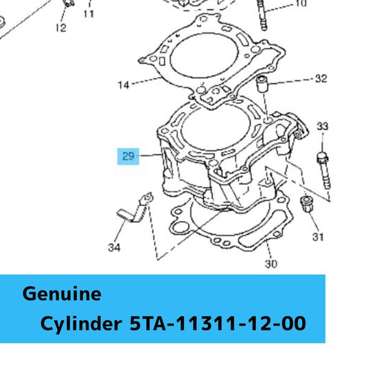 YAMAHA YZ450F '03-05 WR450F '03-06 Genuine Engine Cylinder 5TA-11311-12-00 OEM