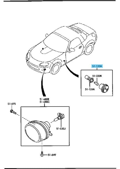 MAZDA MX-5 NC NCEC '06-07 Genuine Side Turn Lamp(White) N131-51-120 RH & LH Set