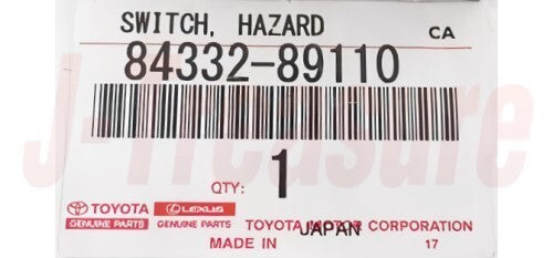 TOYOTA 4RUNNER RN101 89-95 Genuine Hazard Warning Signal Switch 84332-89110 OEM