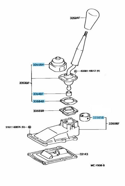 TOYOTA SUPRA JZA70 MA70 MK3 Genuine Shift Lever Bush & Seal & Gasket Set OEM