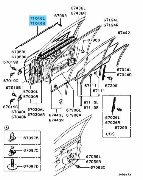 MITSUBISHI LANCER Evolution 7/8/9 Genuine Front Door Molding RH & LH Set OEM