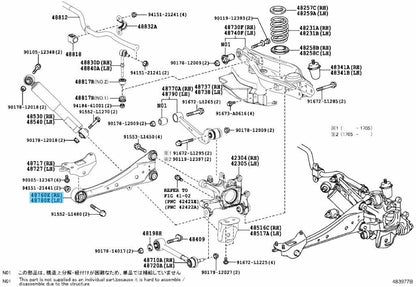 TOYOTA RAV4 2013-2018 Genuine Rear Trailing Arm Assy Right & Left Set OEM