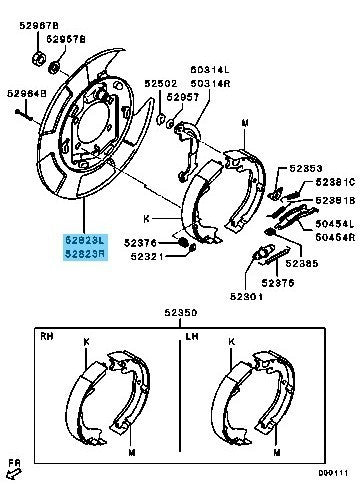 MITSUBISHI LANCER CY4A '09-15 Genuine Rear Brake Backing Plate RH & LH Set OEM