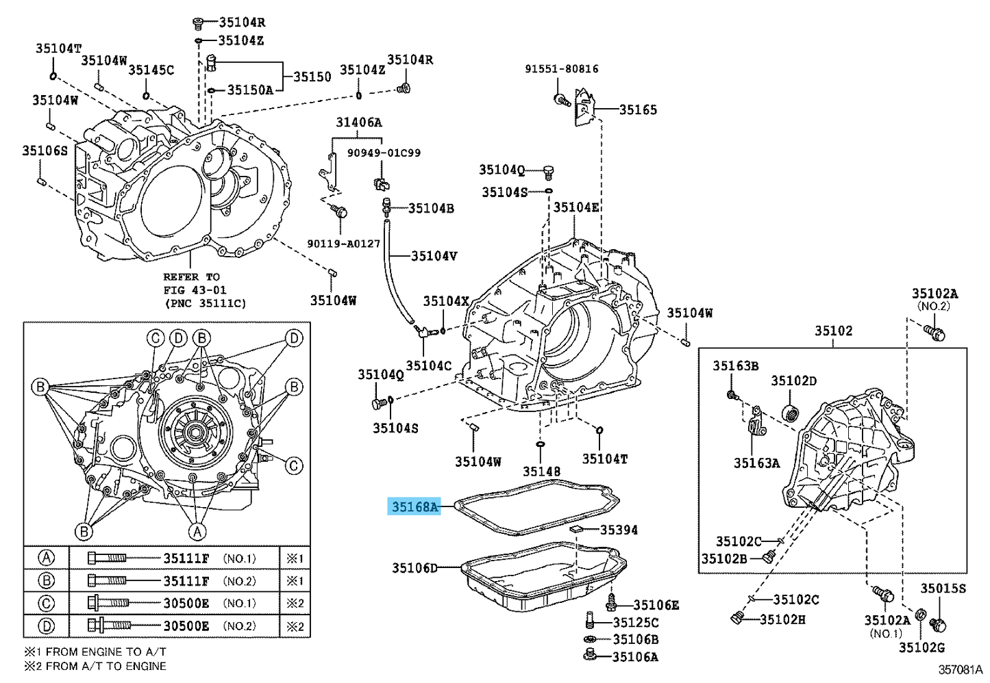 TOYOTA CAMRY ASV40 10-17 Genuine Transmission Filter & Pan Gasket & O-Ring set