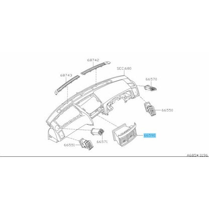 NISSAN SKYLINE R34 Genuine Ventilator Assey Center 68750-RHR40 OEM