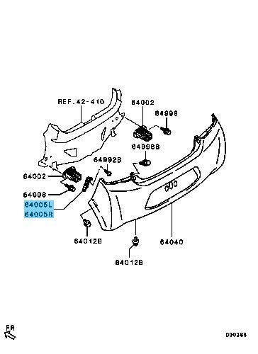 MITSUBISHI MIRAGE A03A A05A 14-15 Genuine Rear Bumper Side Bracket RH & LH set