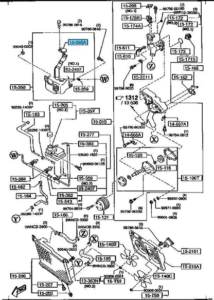 MAZDA RX-7 FD3S 93-95 Genuine Radiator Coolant Sub Tank Cap N3A1-15-355 OEM