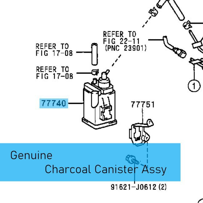 TOYOTA RAV4 ACA21 ZCA25 2000-2005 Genuine Charcoal Canister Assy 77740-42080 OEM