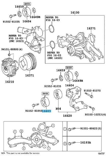 TOYOTA LAND CRUISER GRJ200 Genuine V Belt & Idler Pulley NO.1 & NO.2 set