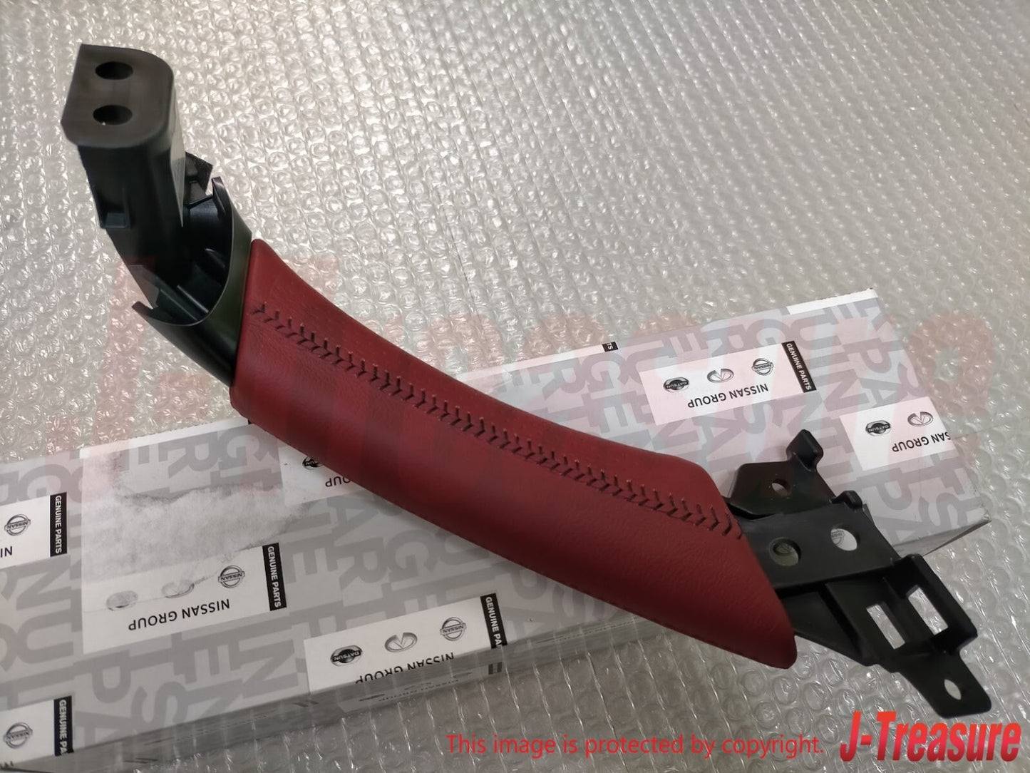 NISSAN R35 GT-R Black Edition Genuine Red Leather Door Pull Handle RH & LH Set