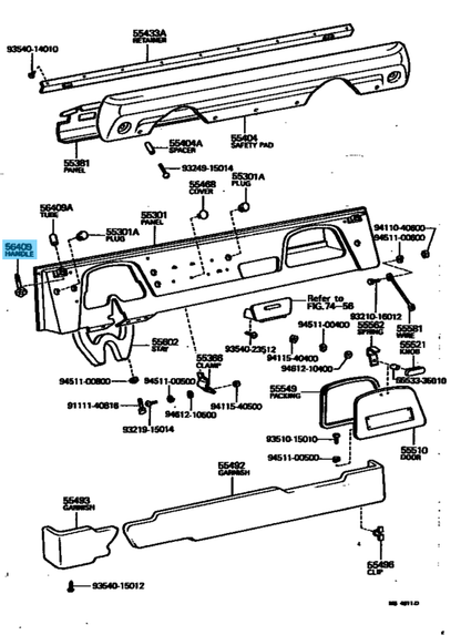 TOYOTA LAND CRUISER BJ40 FJ40 Genuine Windshield Catch Handle 56409-60010 OEM