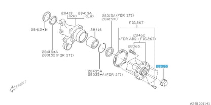 SUBARU IMPREZA GC3 GC5 GC6 GC8 1993-2007 Genuine Axle Nut 28044AA001 x2 set OEM