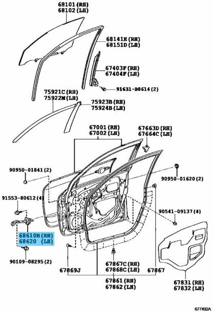 TOYOTA RAV4 ACA30 GSA30 06-12 Genuine Front Door Check Assy RH & LH Set OEM