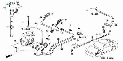 HONDA PRELUDE BA# BB# 1985-2001 Genuine Washer Mouth Cap 76802-SS0-003 OEM