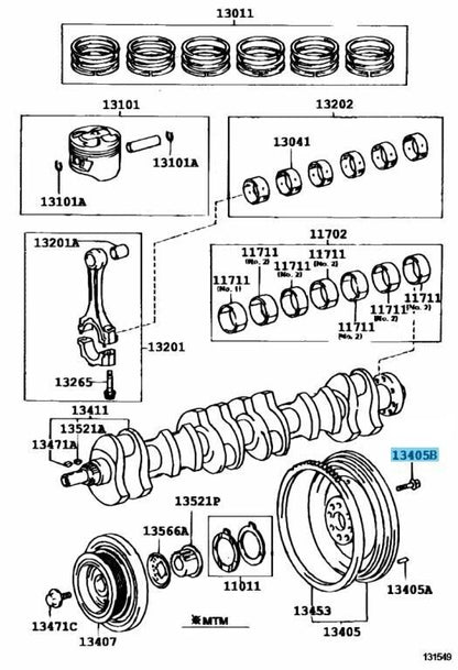 TOYOTA LEXUS Genuine Flywheel Setting Bolt 90910-02103 8pcs Set OEM