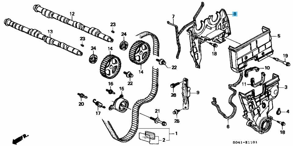 HONDA ACURA INTEGRA DC2 94-01 TYPE-R Genuine B18C Inner Timing Belt Cover OEM