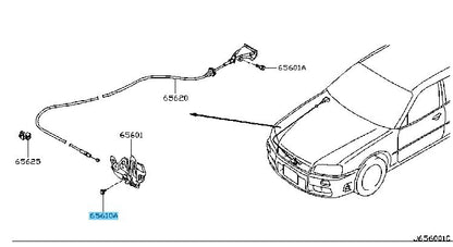 NISSAN SKYLINE GT-R R34 BNR34 Genuine Hood Lock Male Assy 65601-AA400 OEM