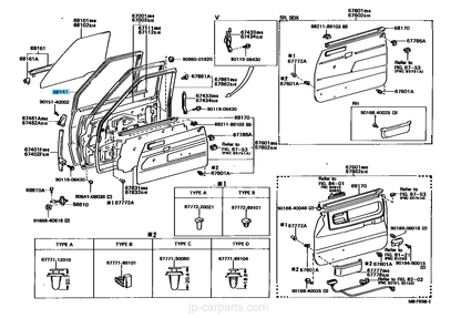 TOYOTA 4RUNNER 85-89 Genuine Front Door Glass Run Channel No Vent 6814189107 OEM