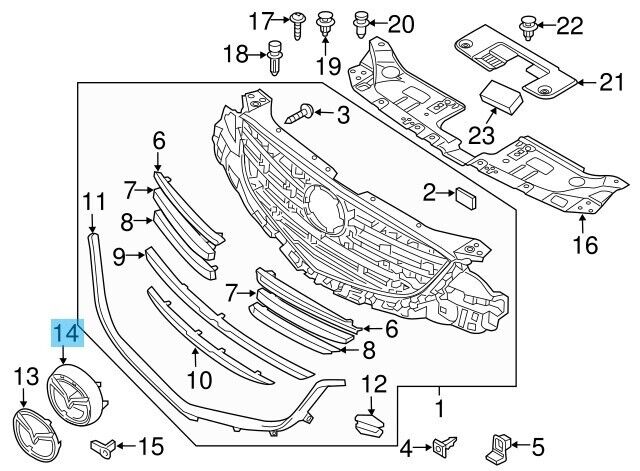 MAZDA CX-5 KE### 2016 Genuine Grille Emblem Bracket Mount KA0G-50-721A OEM