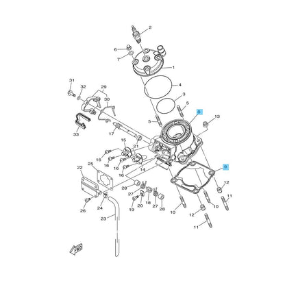 YAMAHA YZ85 '19-25 YZ85 LW '22-25 Genuine Cylinder & Cylinder  Gasket Set OEM