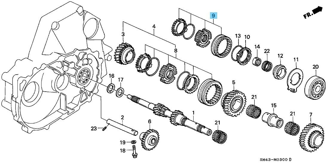 HONDA CR-V RD1 98-01 Genuine Sleeve Set,Synchronizer 5M/T 23626-P16-316 OEM