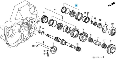 HONDA CR-V RD1 98-01 Genuine Sleeve Set,Synchronizer 5M/T 23626-P16-316 OEM