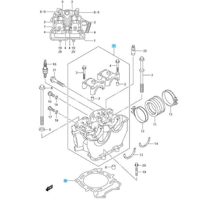SUZUKI RM-Z250 2008-2009 Genuine Cylinder Head Assy & Cylinder Gasket Set OEM