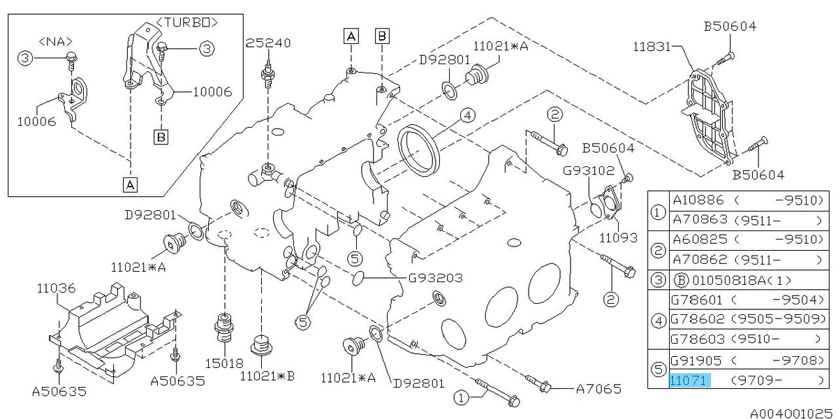 SUBARU IMPREZA GC# GF# 00-14 Genuine Cylinder Block Seal Ring 10991AA001 x3 Set