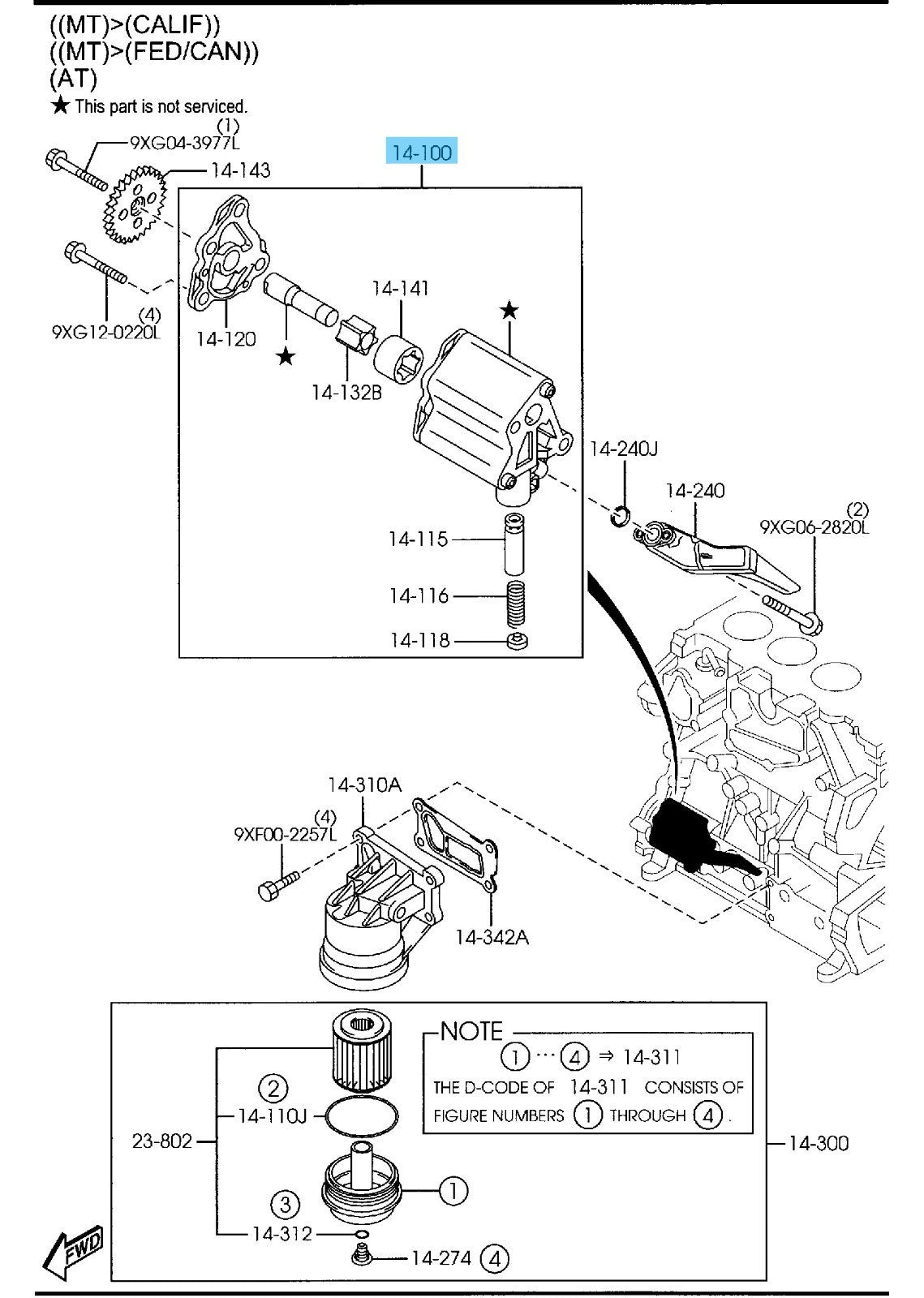 MAZDA CX-7 ER 2010-2012 Genuine Oil Pump L501-14-100B For 2500cc Engine OEM