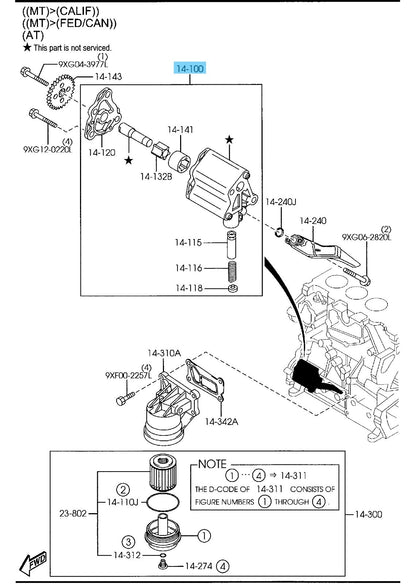 MAZDA CX-7 ER 2010-2012 Genuine Oil Pump L501-14-100B For 2500cc Engine OEM