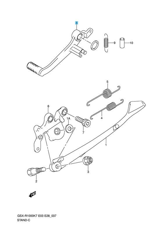 SUZUKI GSX-R1000 2005-2008 Genuine Brake Pedal 43110-41G00 OEM