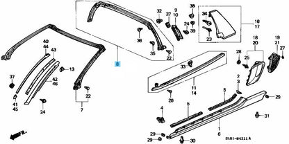 HONDA ACURA NSX NA1/2 95-05 Genuine Rear Pillar Weather Strip 72330-SL0-T01 OEM
